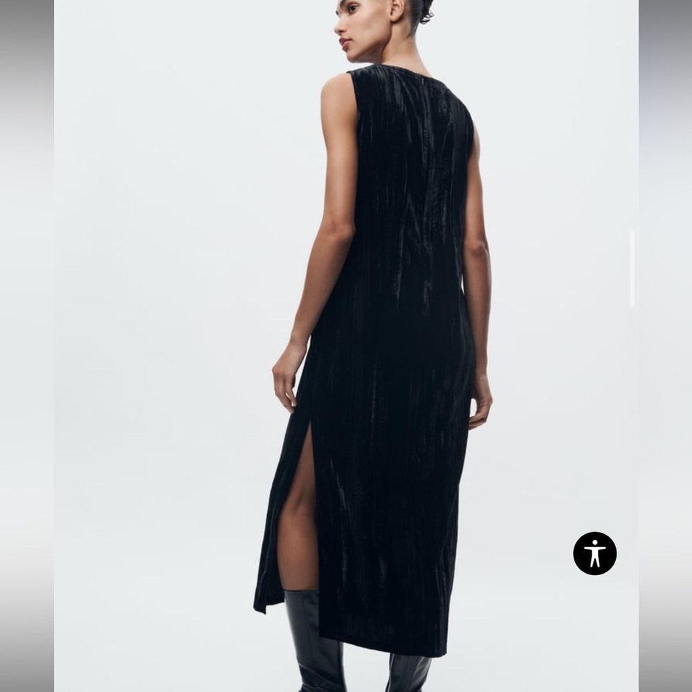 WRINKLED VELVET DRESS ZW COLLECTION NWT